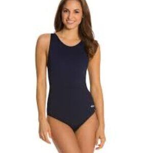 OCEAN Aqua Shape One Piece Swimsuit Women's size 44 / 20 Blue Made in USA